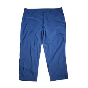 Eddie Bauer Pants Womens Size 8 Solid All Blue Hiking Outdoor Crop with Pockets